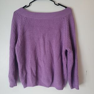 💜 Cozy Chunky Knit Purple Sweater – Size S
